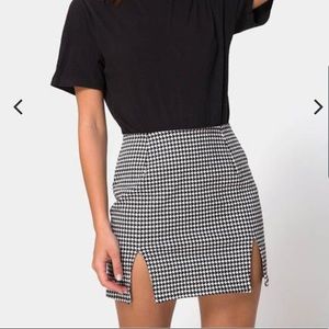 Motel rocks mini houndstooth skirt